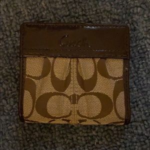 Coach Brown Mini Wallet with ‘C’ Pattern